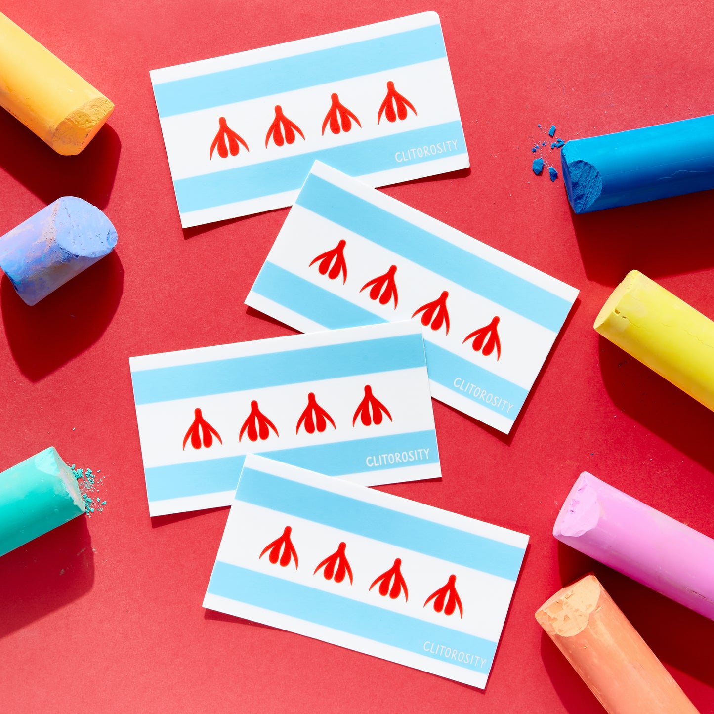 Chicago Flag Stickers - Set of 3
